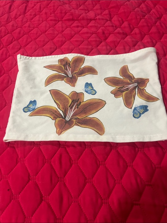 Edikted Tops - Edikted White Floral Tube Top with Brown Flowers and Blue Butterflies